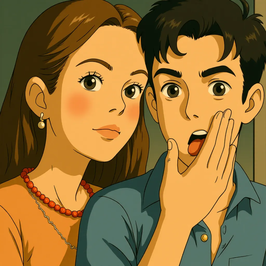 Andrew Barth Feldman and Jennifer Lawrence in No Hard Feelings (2023) - Anime style