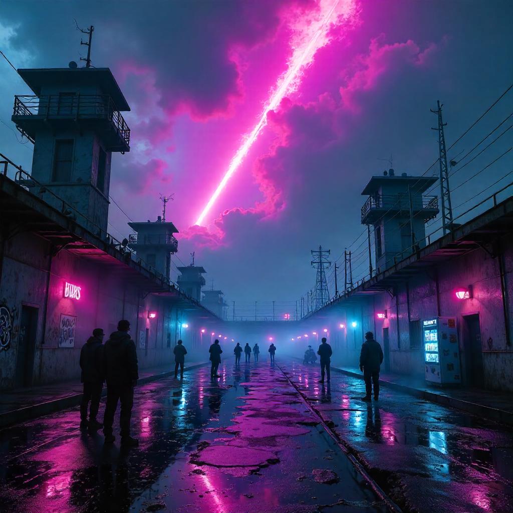 Meteor in Neon: A Cyberpunk Prison Night