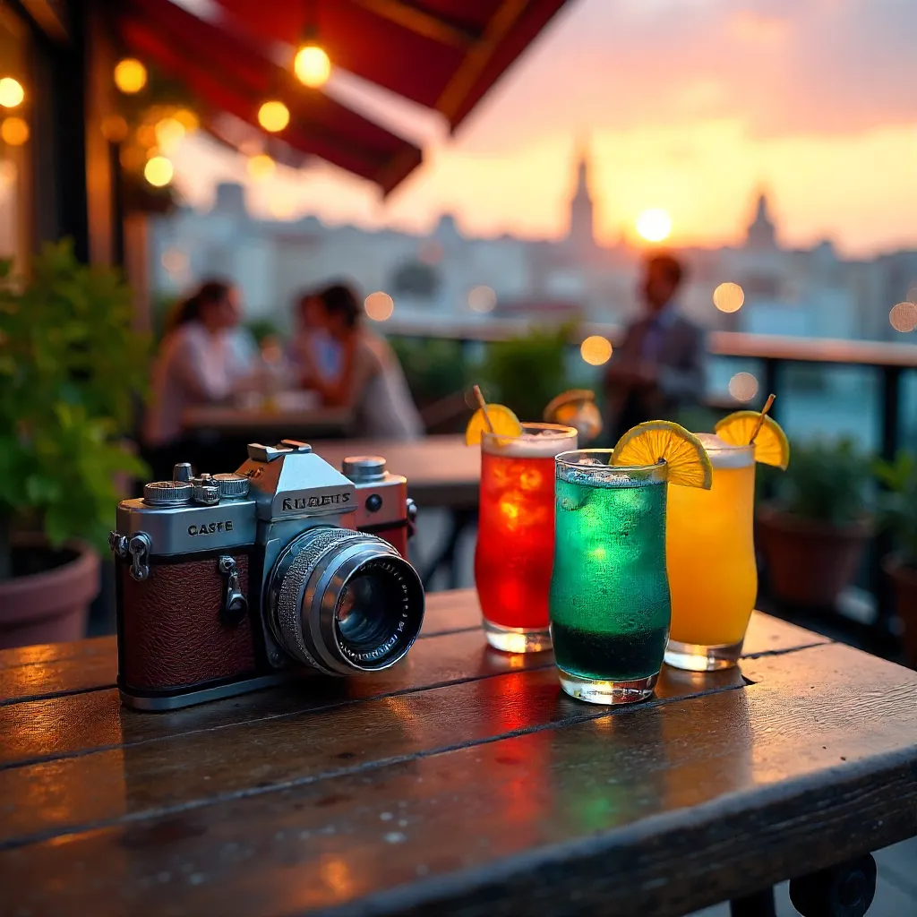 Through a Vintage Lens: Rooftop Café Colors