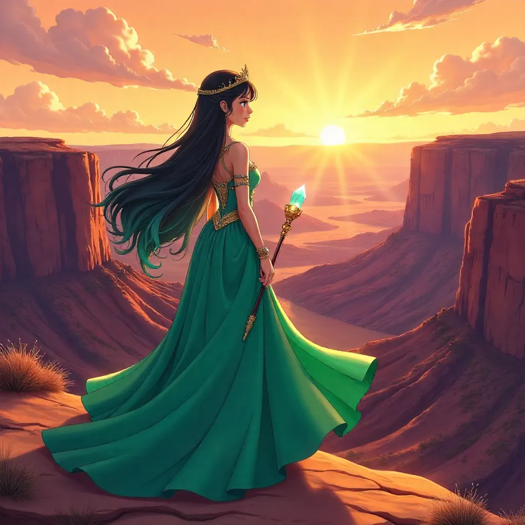 Princess of the Canyon: Anime-Style Portrait