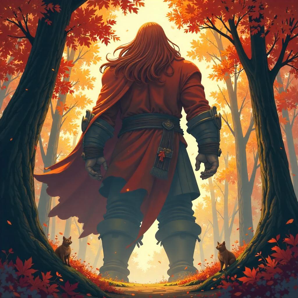 Autumn Forest Giant, an Anime-Style Titan