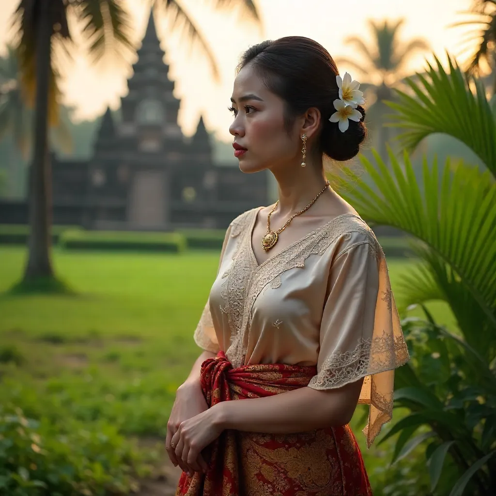 Elegant Kebaya in a Tropical Indonesian Setting