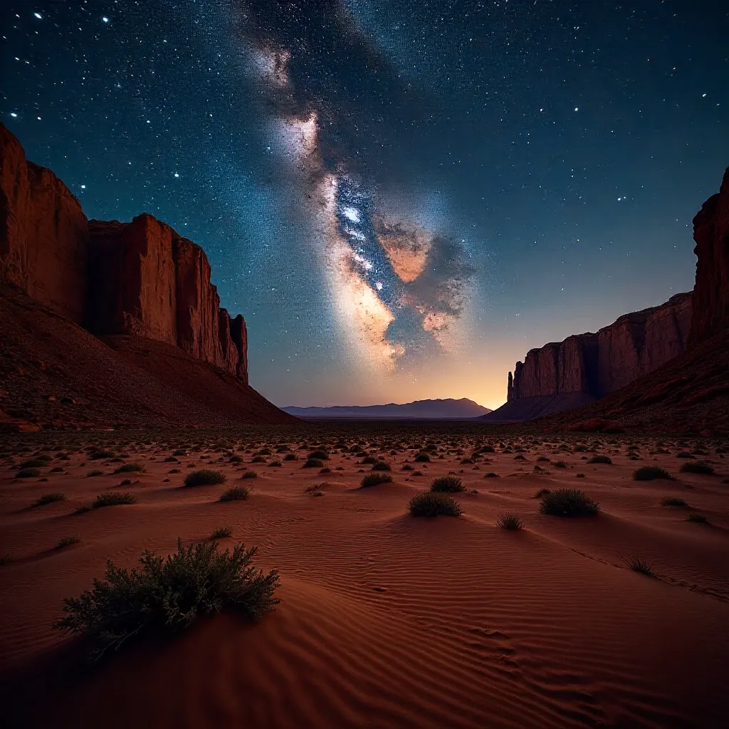 Milky Way Over Namibian Red Desert Rocks