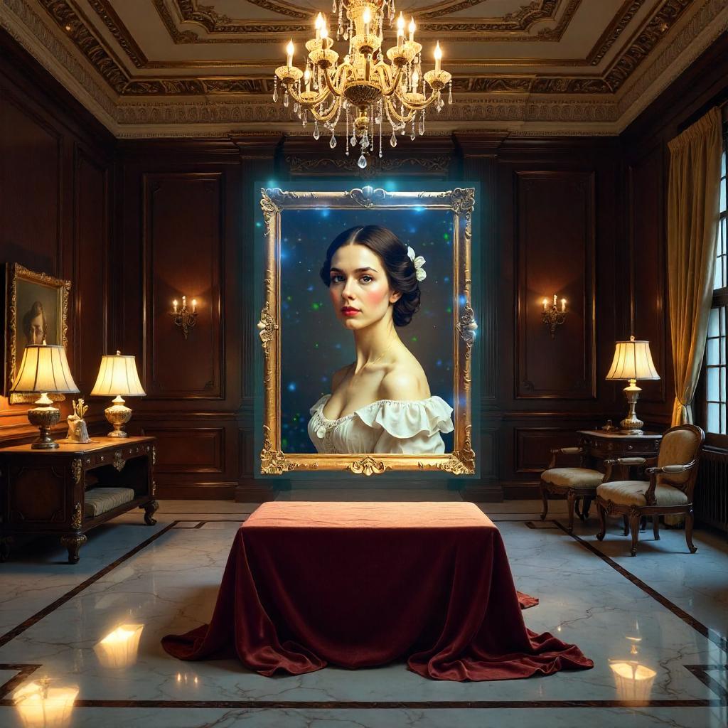 Holographic Oil Portrait in a Mansion