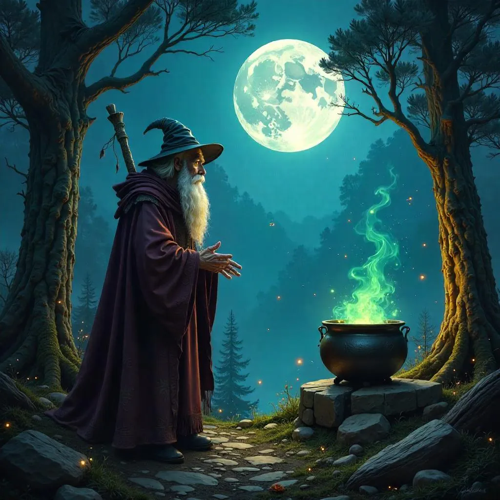 Moonlit Pact: The Old Man and The Witch