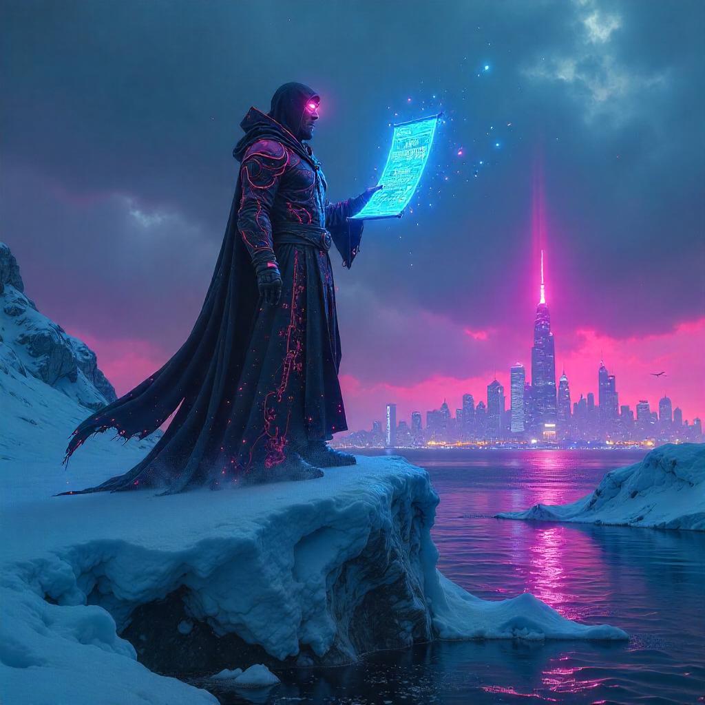 Prophet of Neon Ice: Cyberpunk Sermon Among Icebergs