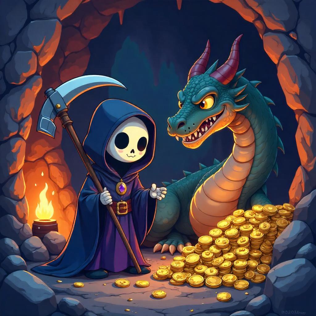 Whimsical Reaper in a Dragon's Lair