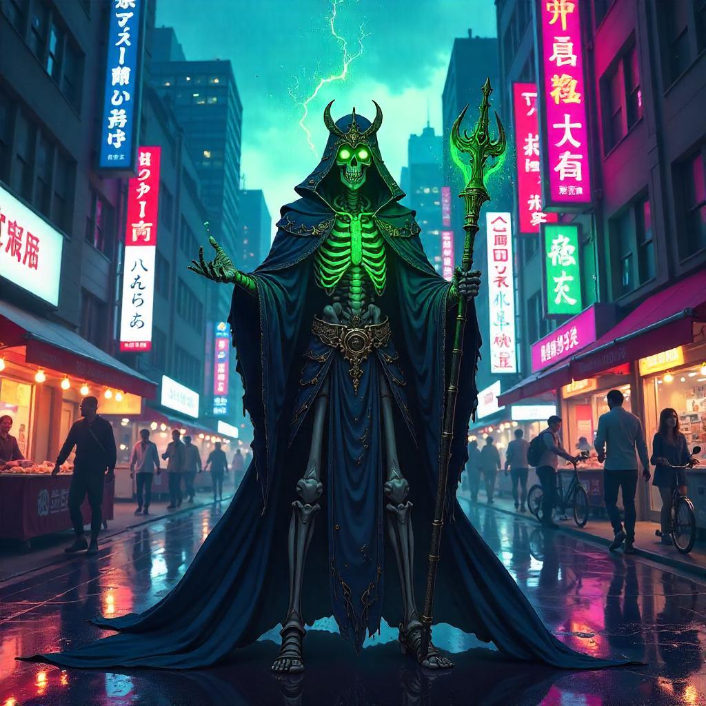 Neon Street Lich: An Anime Encounter
