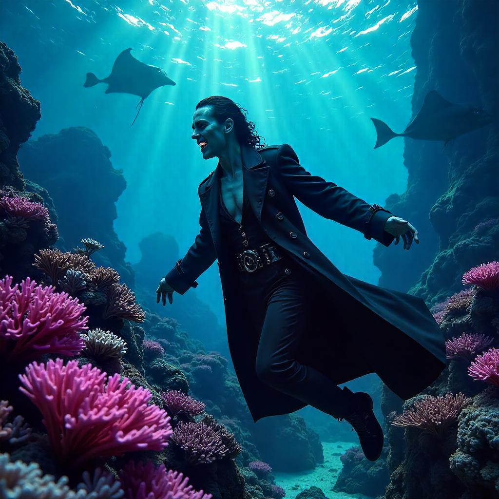 Neon Vampire in the Coral Reef Metropolis
