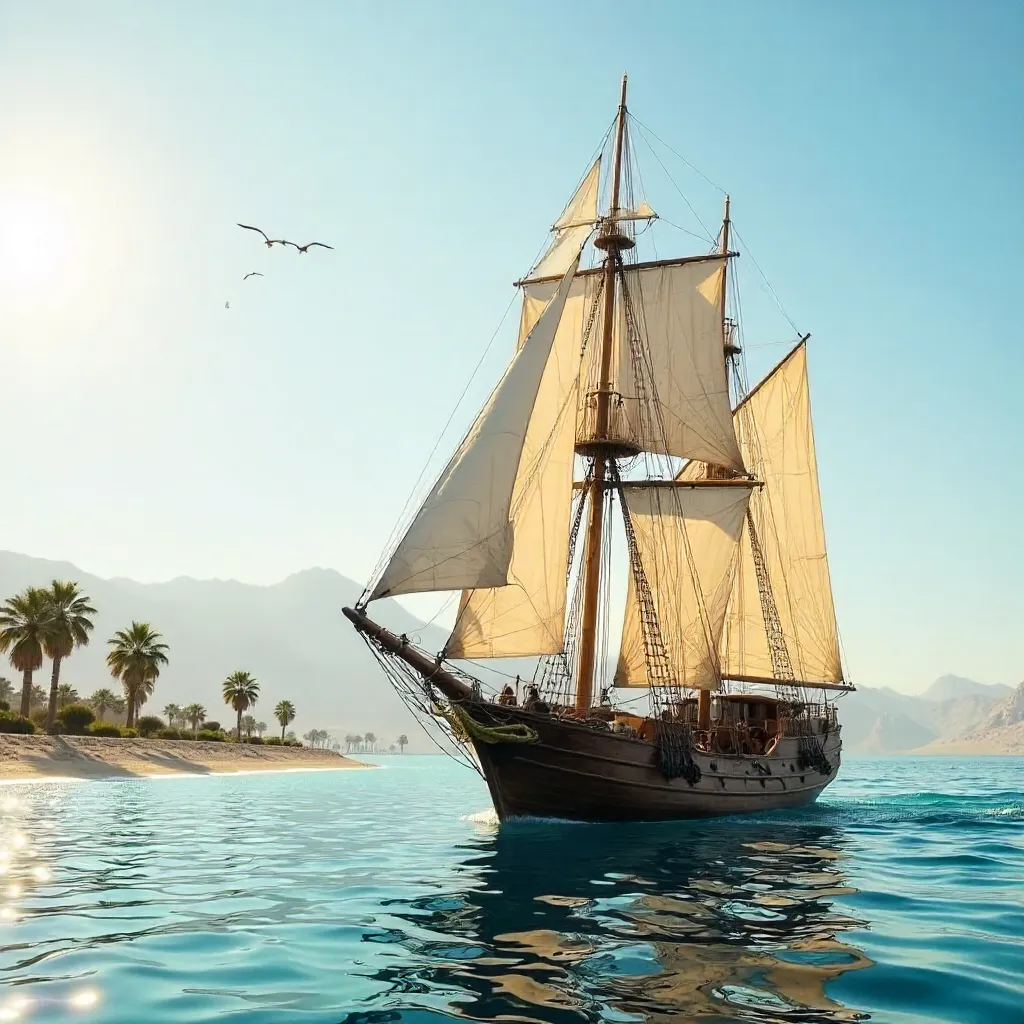 Classic Ship on Red Sea near Sharm El-Sheikh