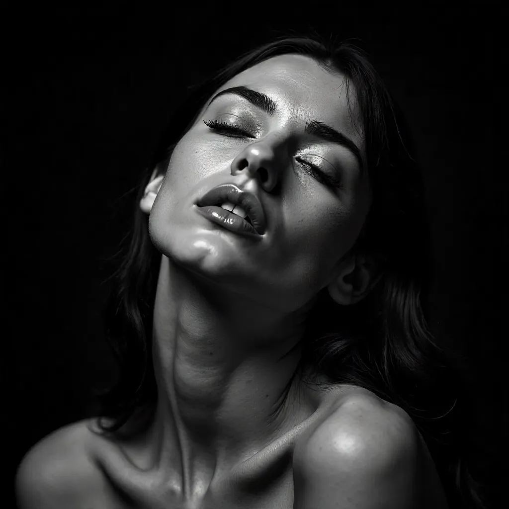 Quiet Contemplation in Black and White Portrait