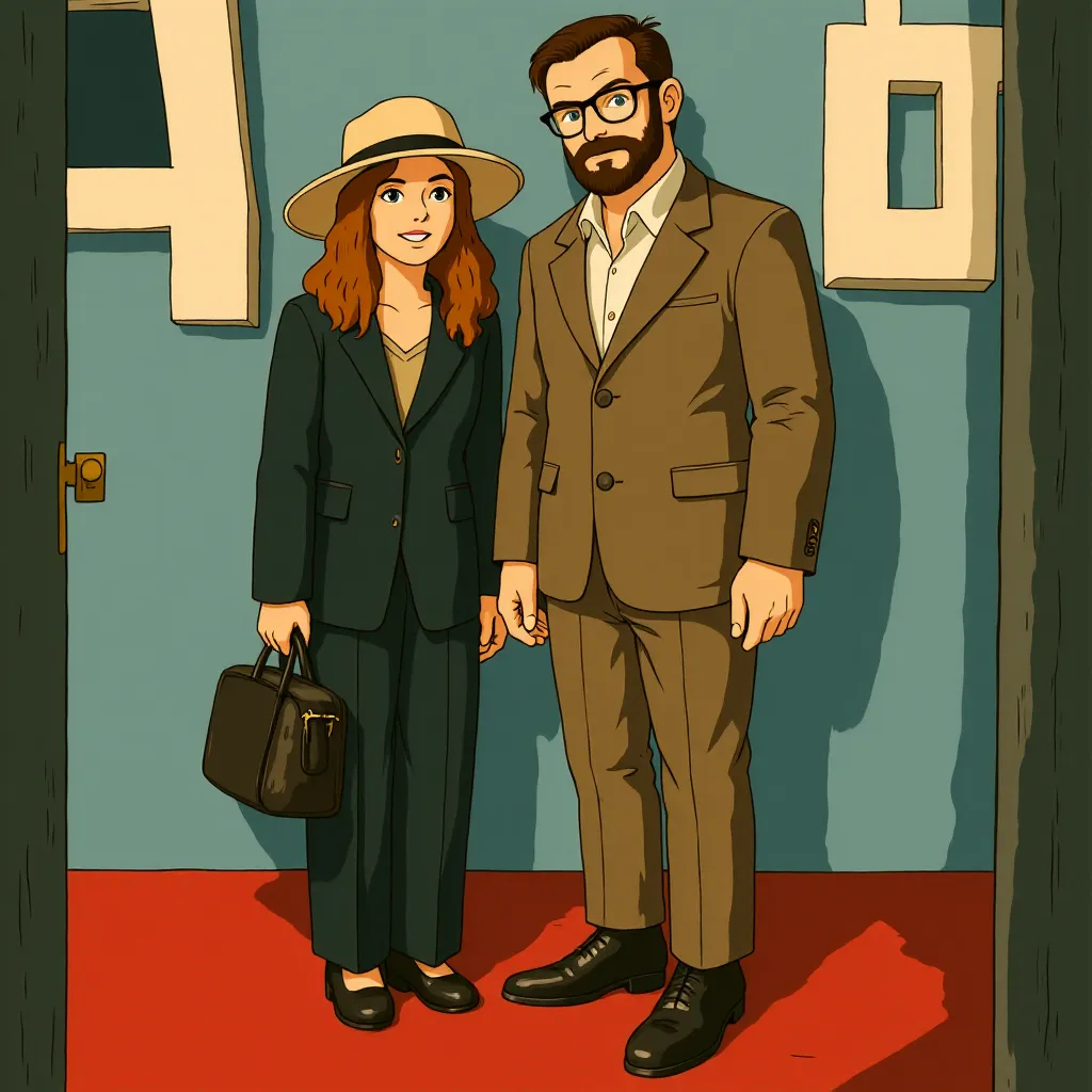 Jason Momoa and Adria Arjona at an event for Black Bag (2025) - Ghibli style