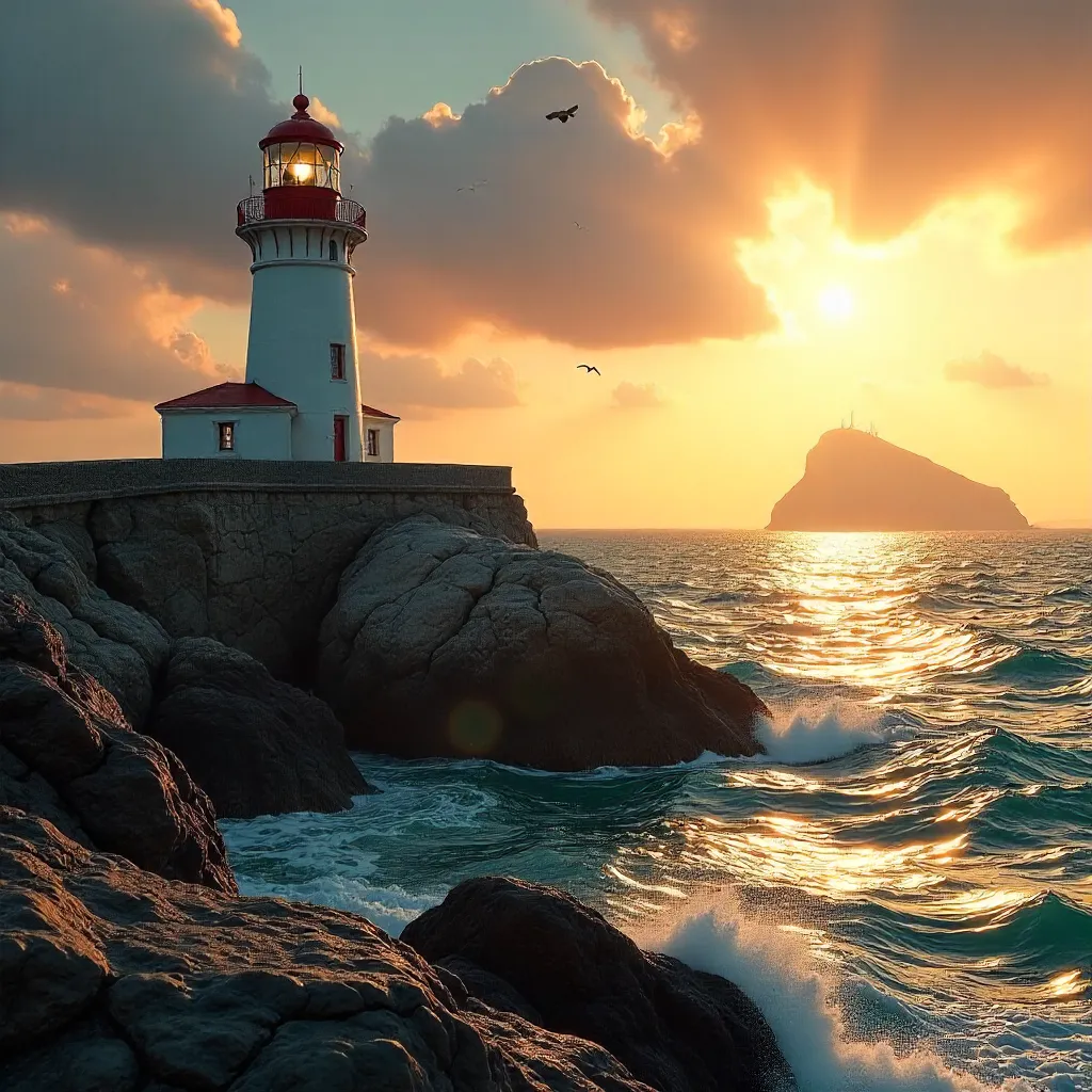 Sunset View of Europa Point Lighthouse, Gibraltar