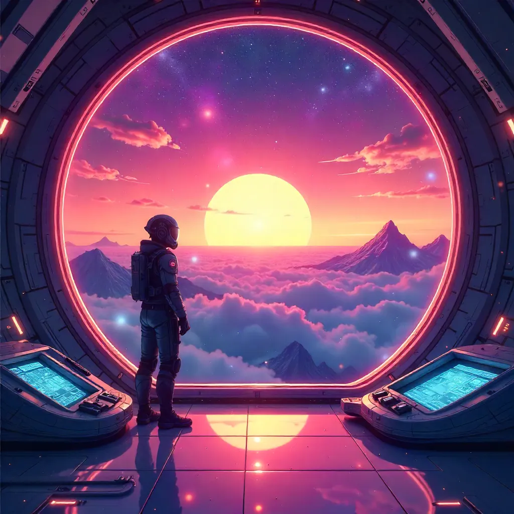 Sunrise Inside an Alien Ship, Anime Dawn