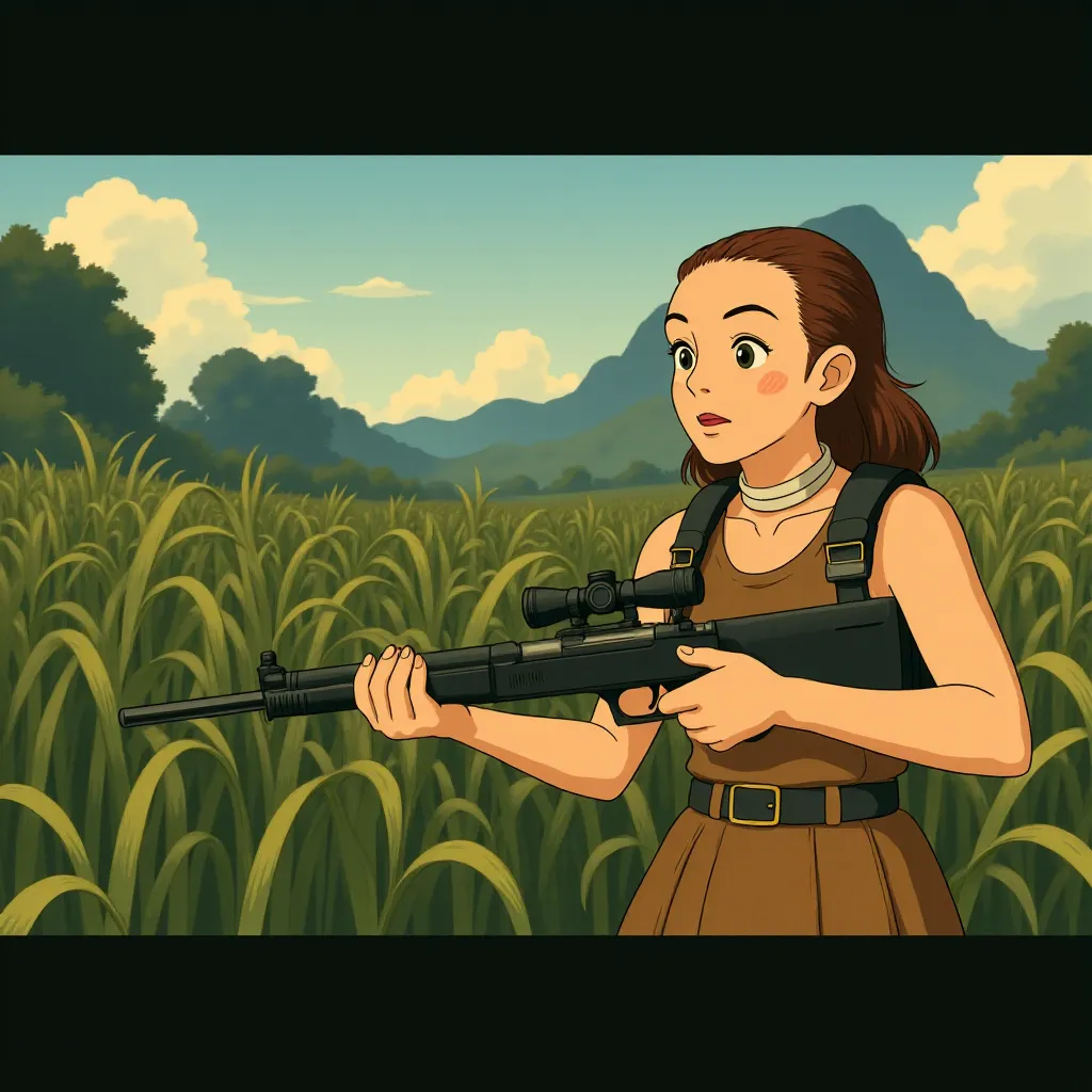 Scarlett Johansson in Jurassic World: Rebirth (2025) - Ghibli style