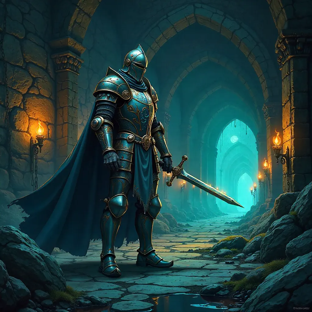 Anime Knight in a Dim Dungeon