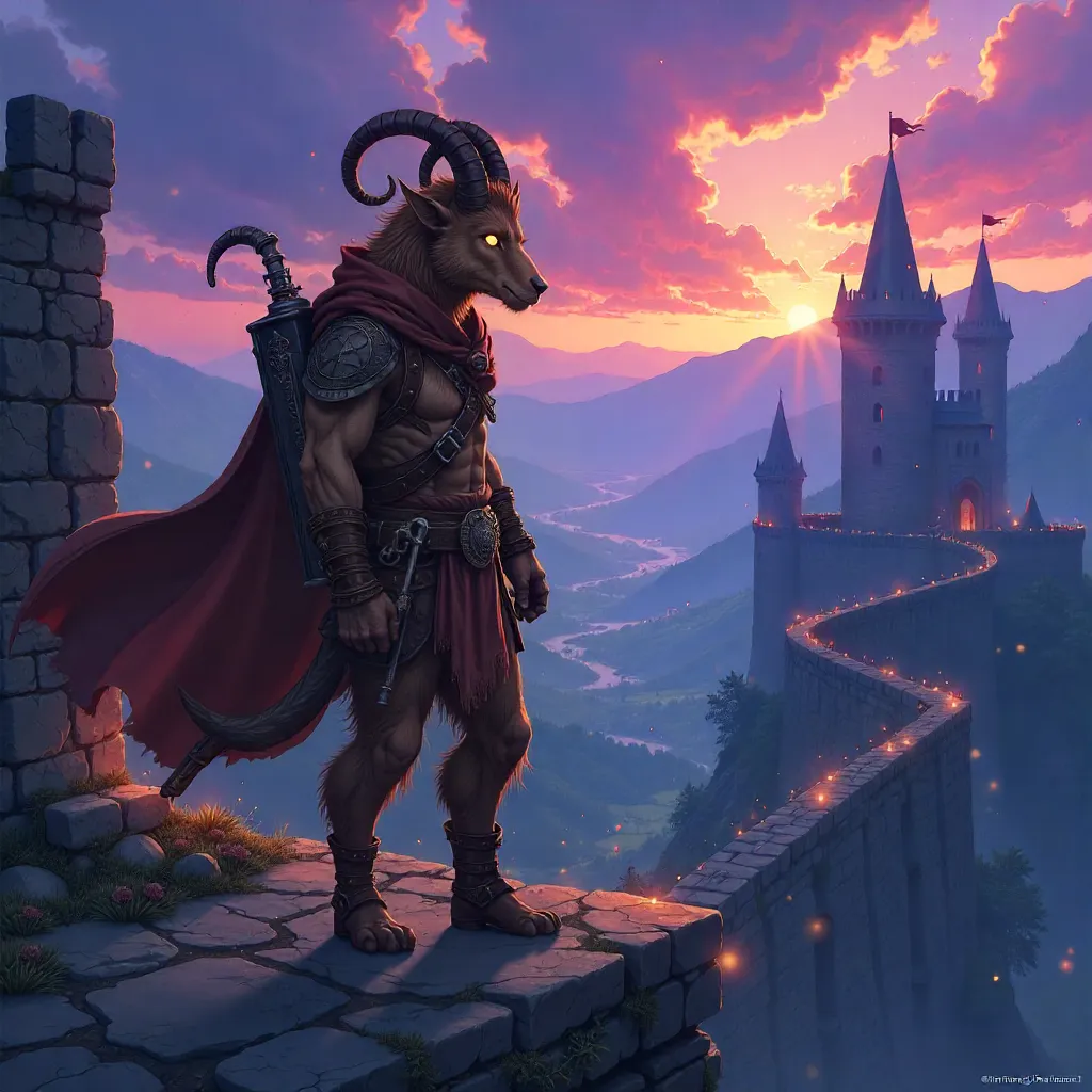 Satyr of the Fortress: Anime Fantasy Portrait