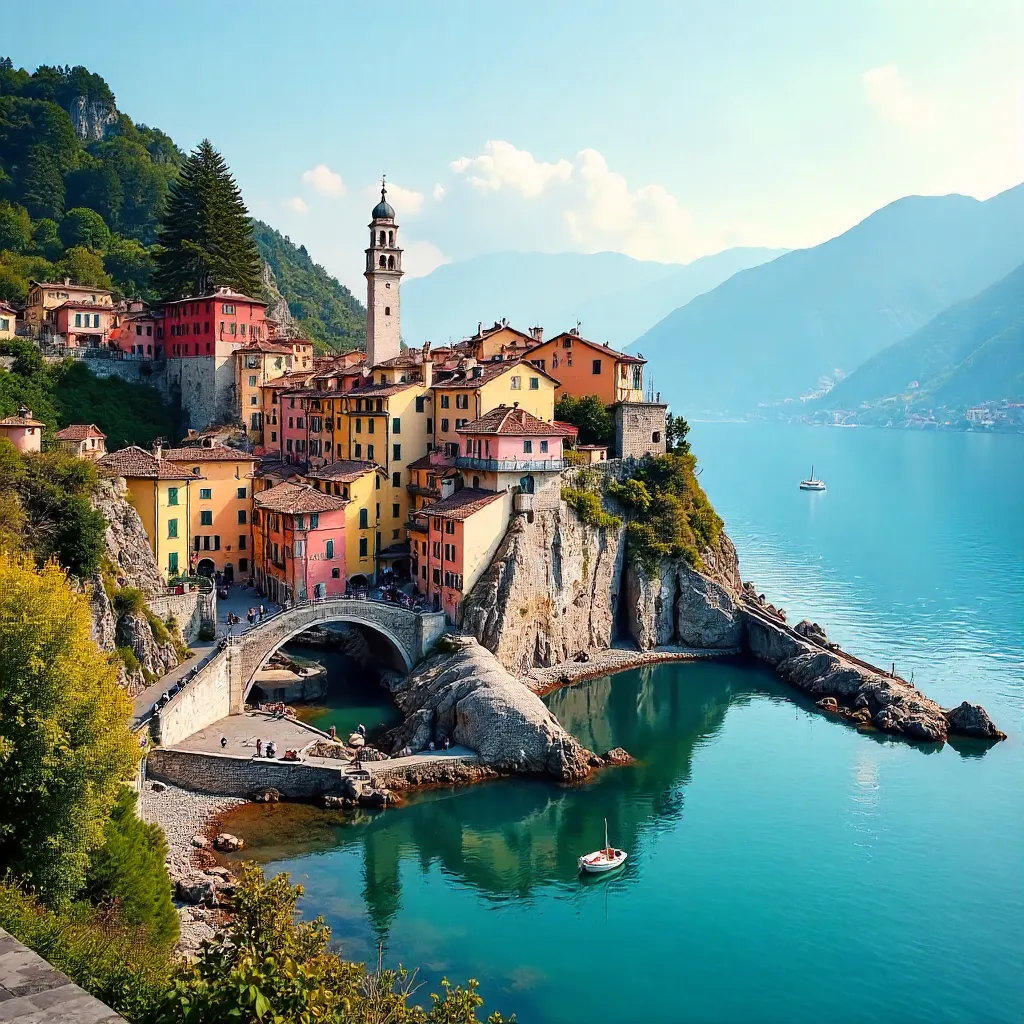 Colorful Bellano on Lake Como