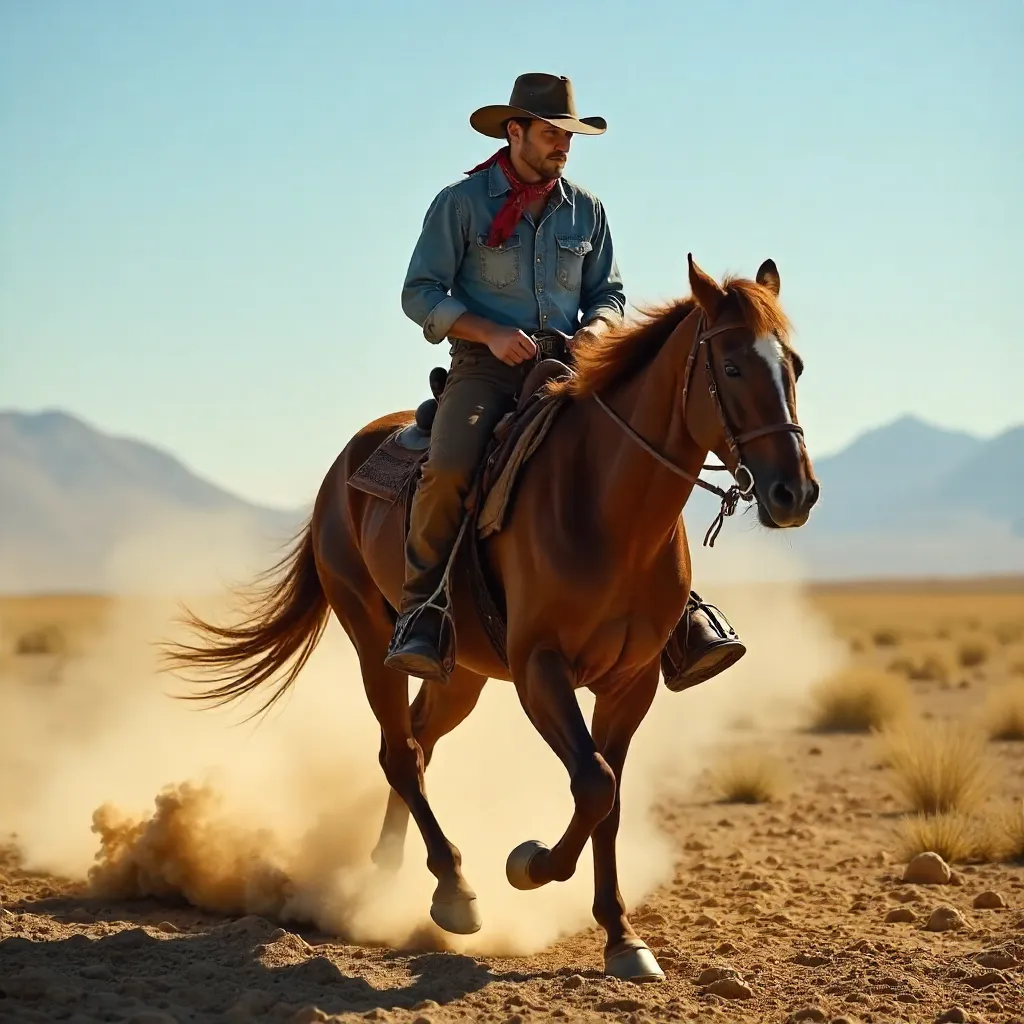 Cowboy Across the Dusty Fields of Hürmetçi, Türkiye