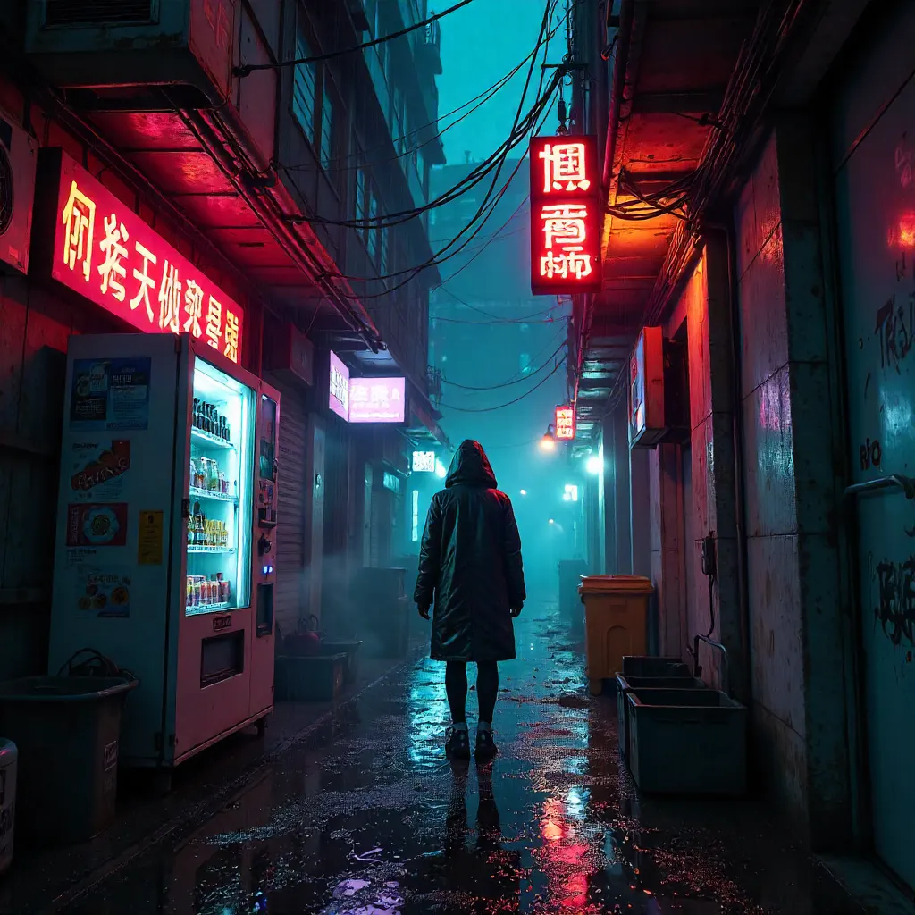 Neon Kowloon Alley: Cyberpunk Night