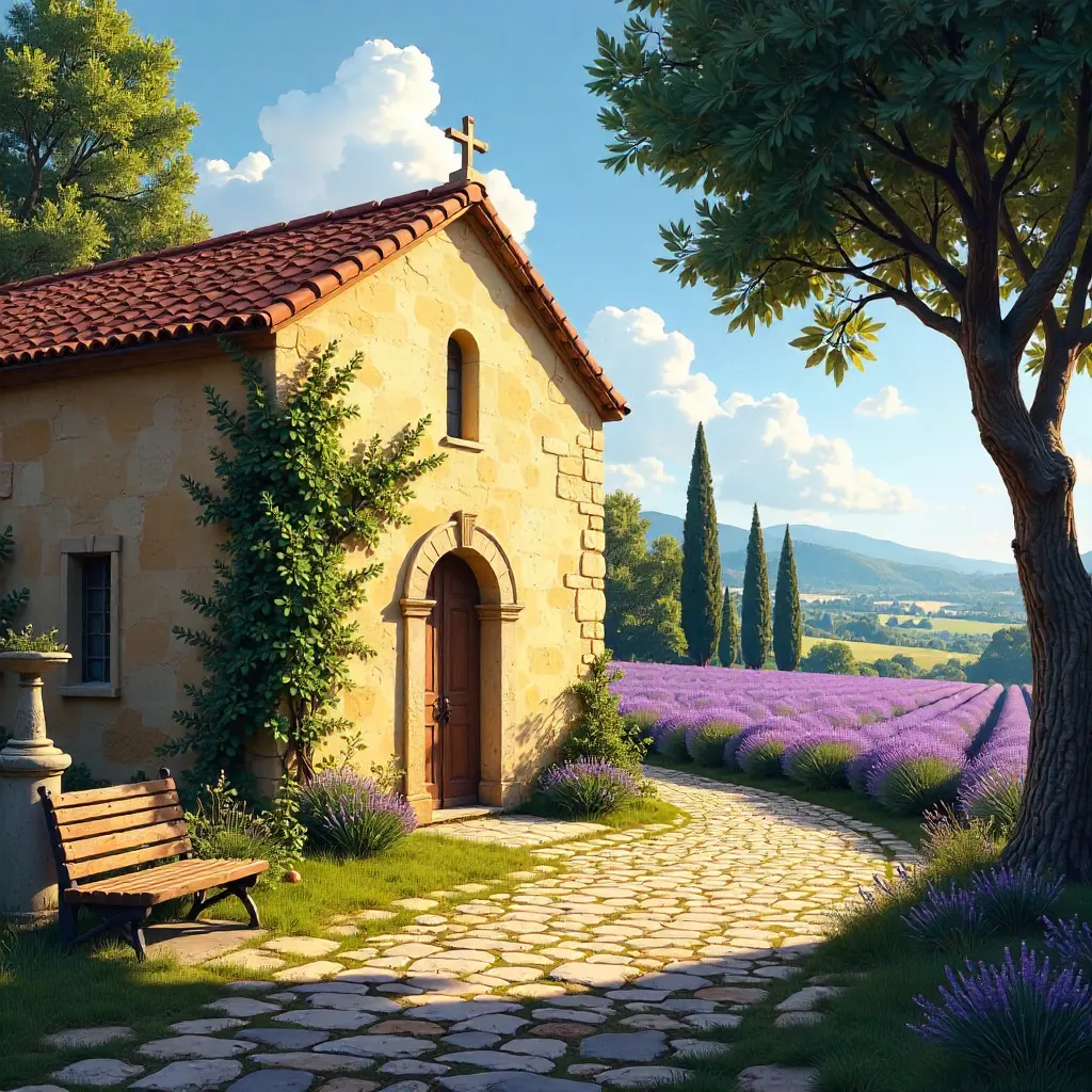 Serene Lourmarin Chapel in Provencal Light