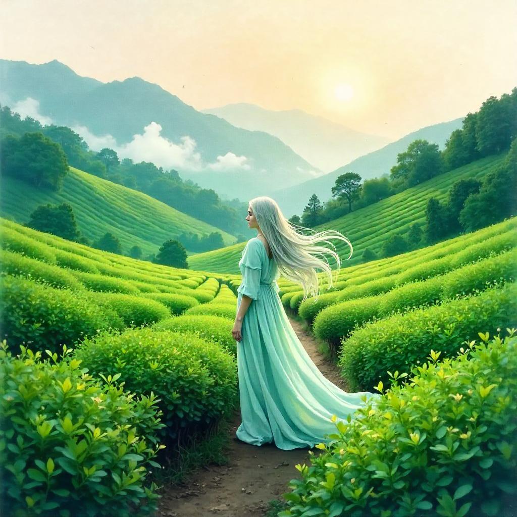 A Watercolor Banshee in a Tea Plantation