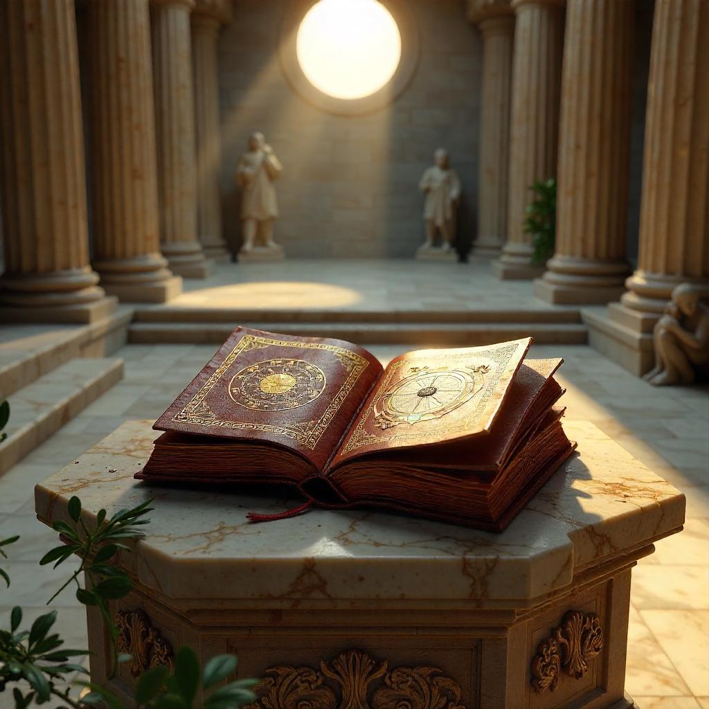 Ancient Greek Mystical Tome: 3D Rendered Relic