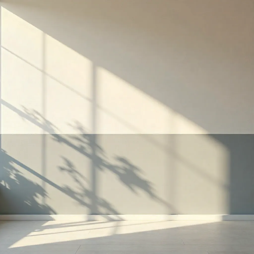 Subtle Tree Shadows on a Two-Tone Wall