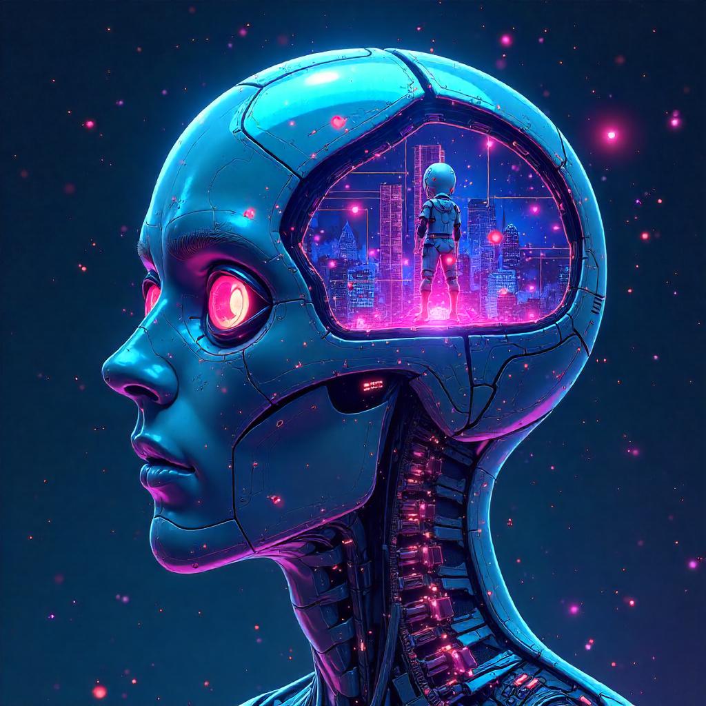 Android in the Mind: Neon Anime Dreamscape