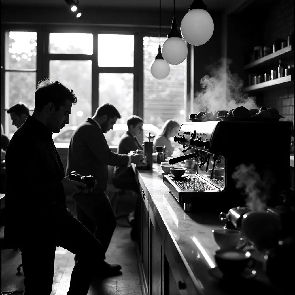 Monochrome Café: The Photographer's Moment