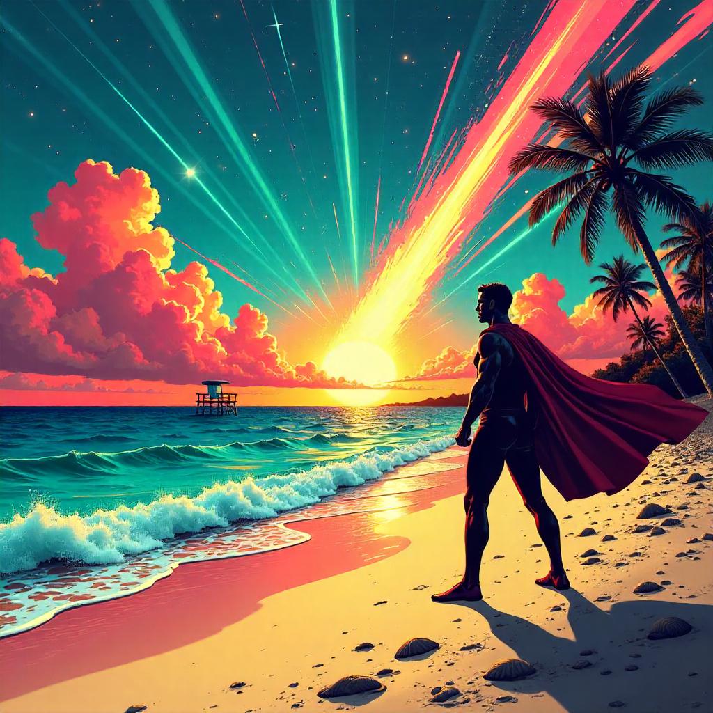 Meteor Shower on the Comic Beach Splash