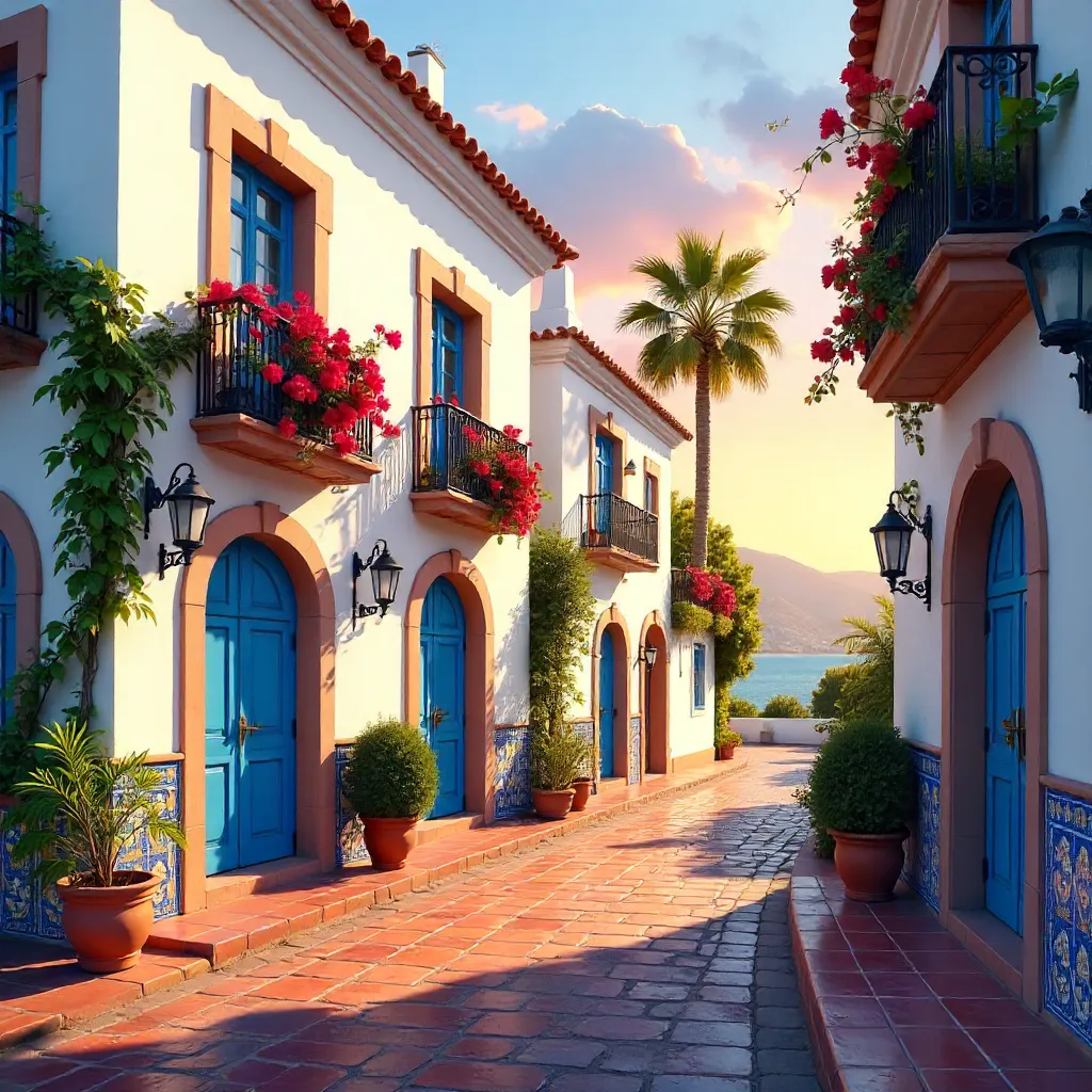Marbella's Whitewashed Andalusian Street