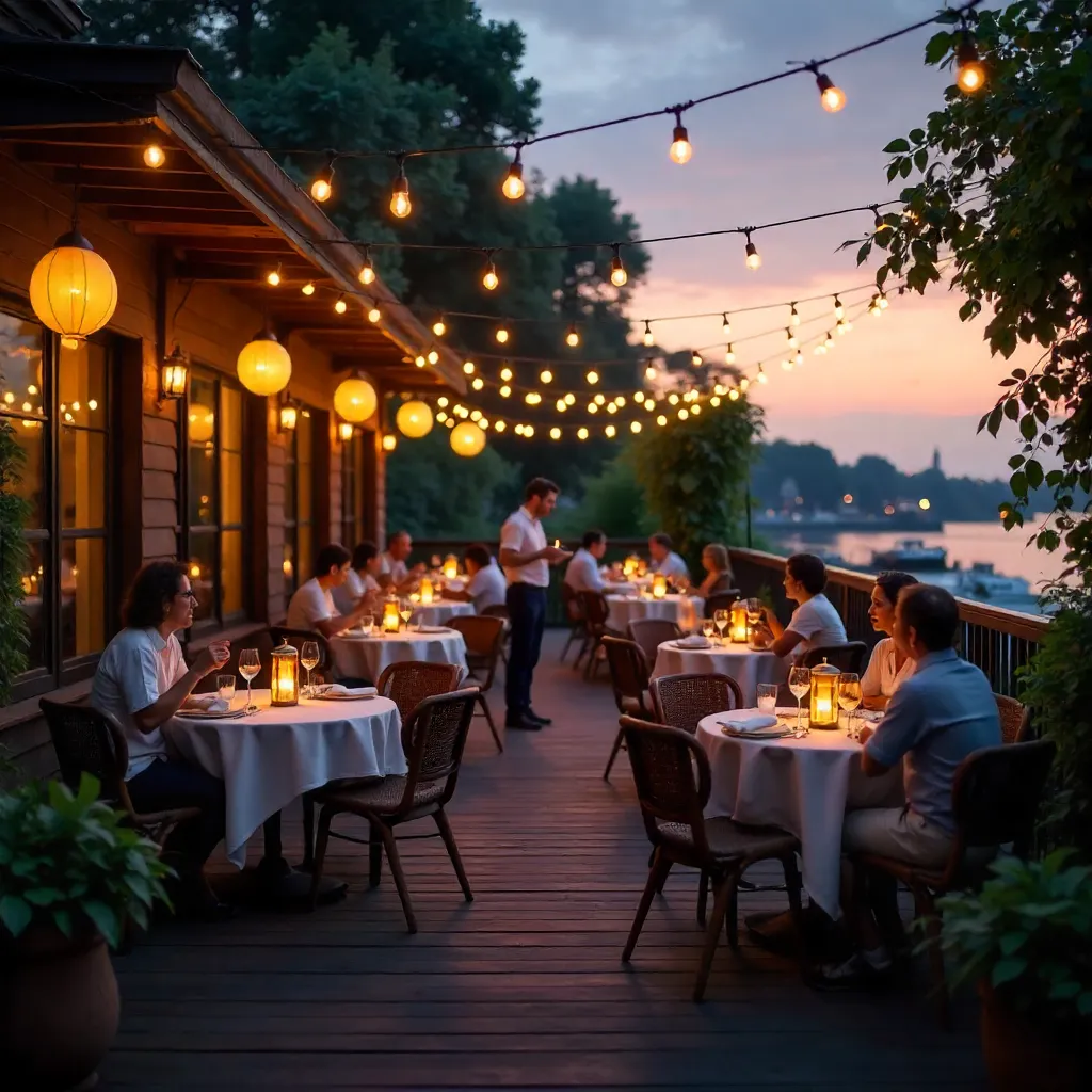 Twilight Lantern Glow: Cozy Outdoor Dining