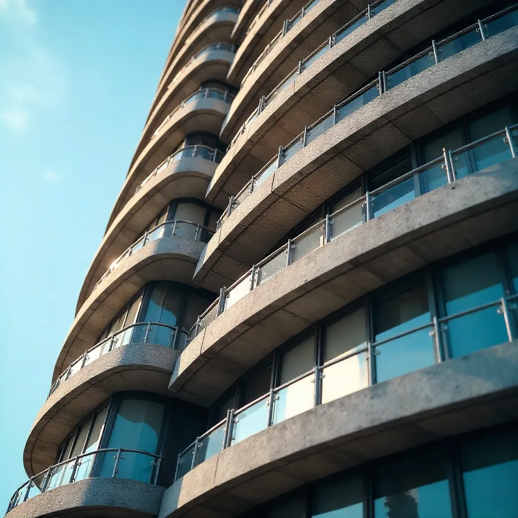 Close-Up of an Iconic Circular High-Rise Facade