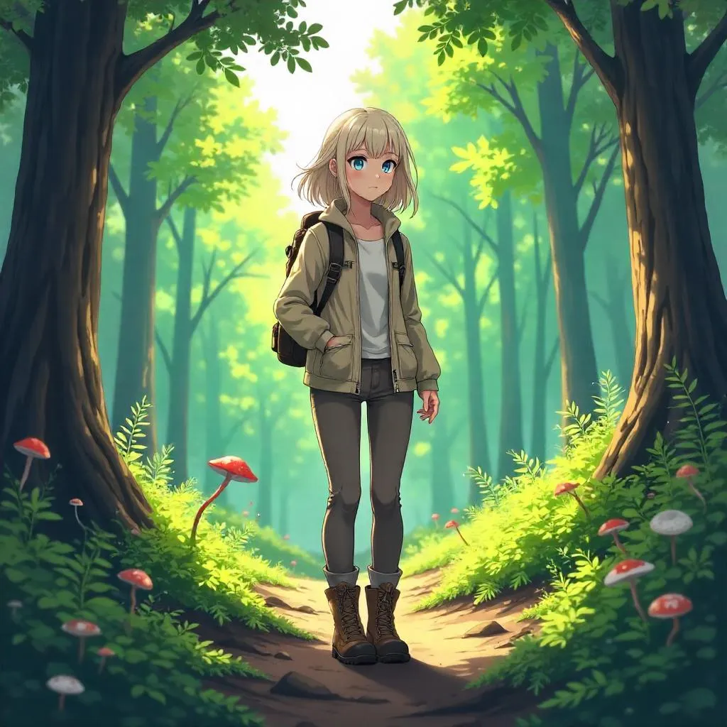 Forest Wanderer: Anime Style in the Woods