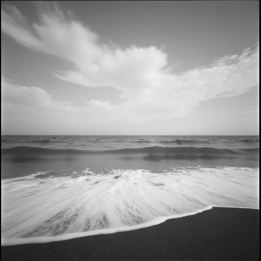 Monochrome Seascape: Serenity at Sea