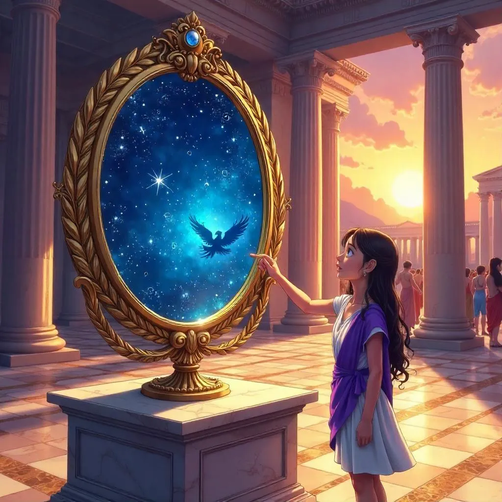 Anime-Style Magic Mirror in Ancient Rome