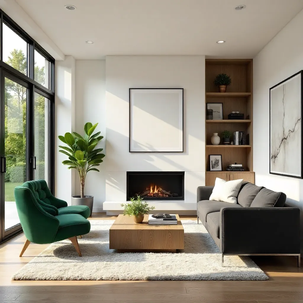 Sunlit Modern Living Room with Elegant Decor