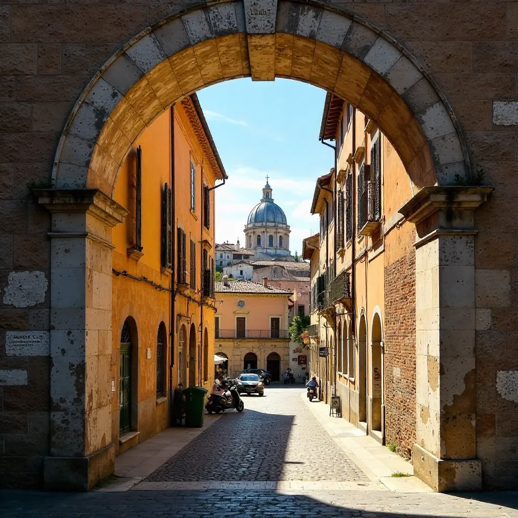 View Through a Historic Arch: Rome in Lazio