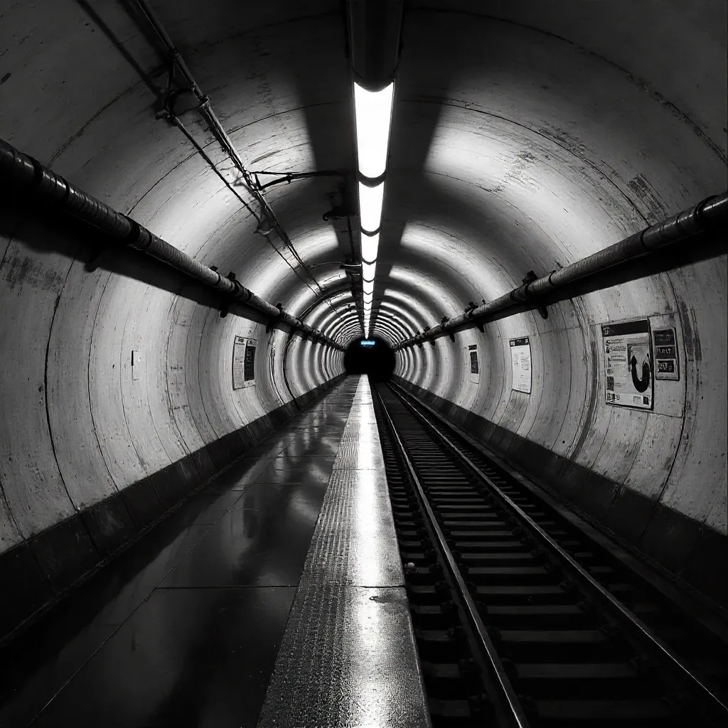 Monochrome Gänsemarkt U-Bahn Tunnel Architecture