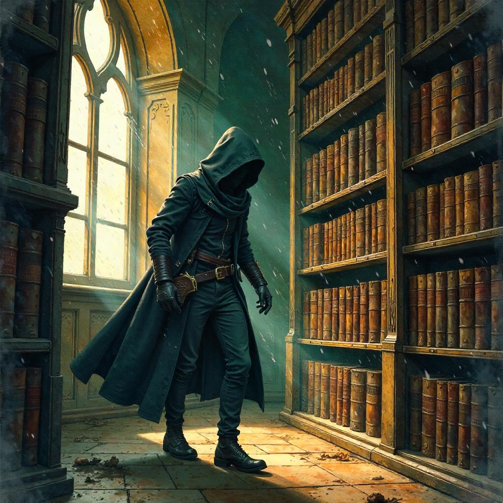 Rogue in the Quiet Library, Watercolor