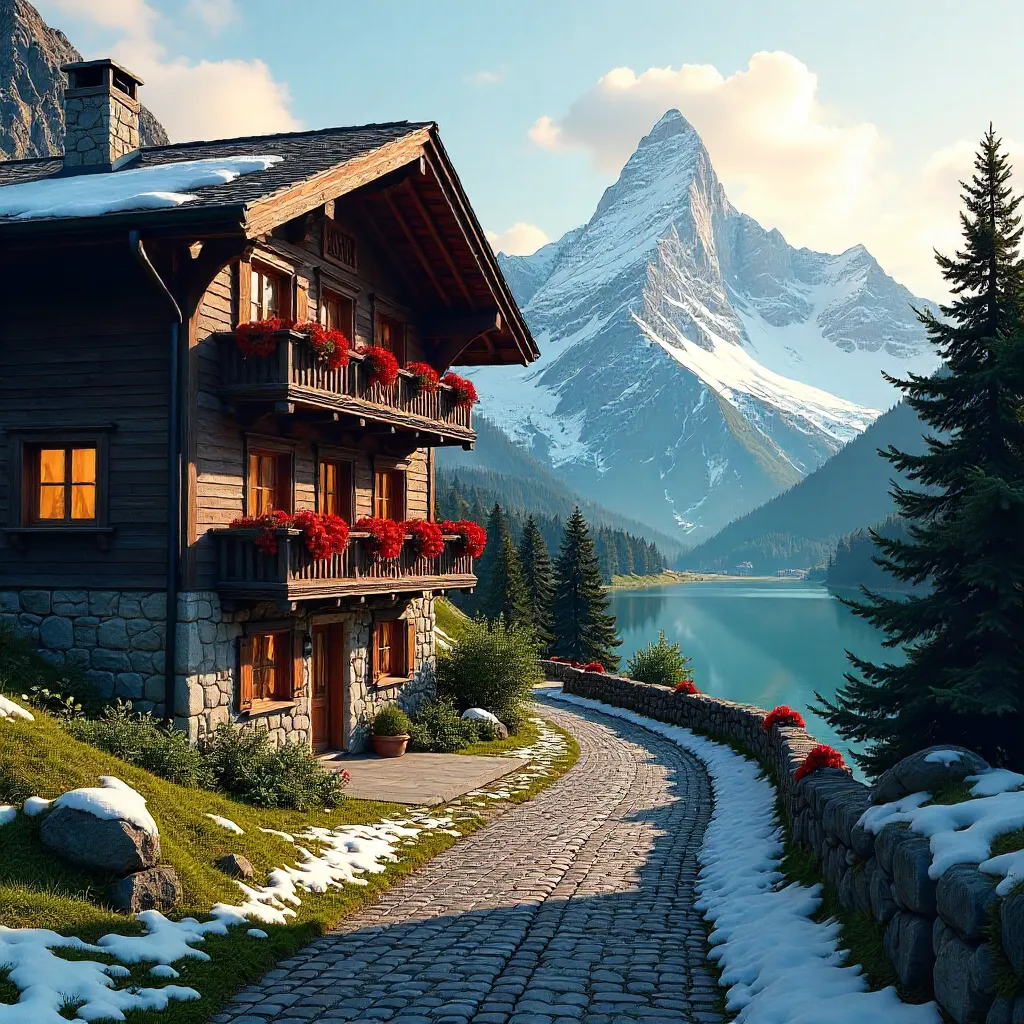 Rustic Swiss Chalet Hotel in Alpine Splendor