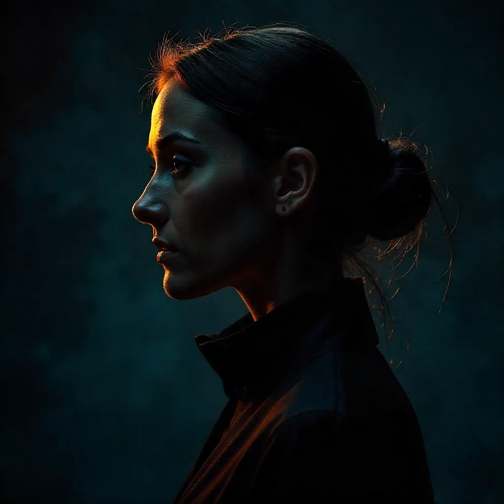 Moody Side Profile Portrait in Low Light