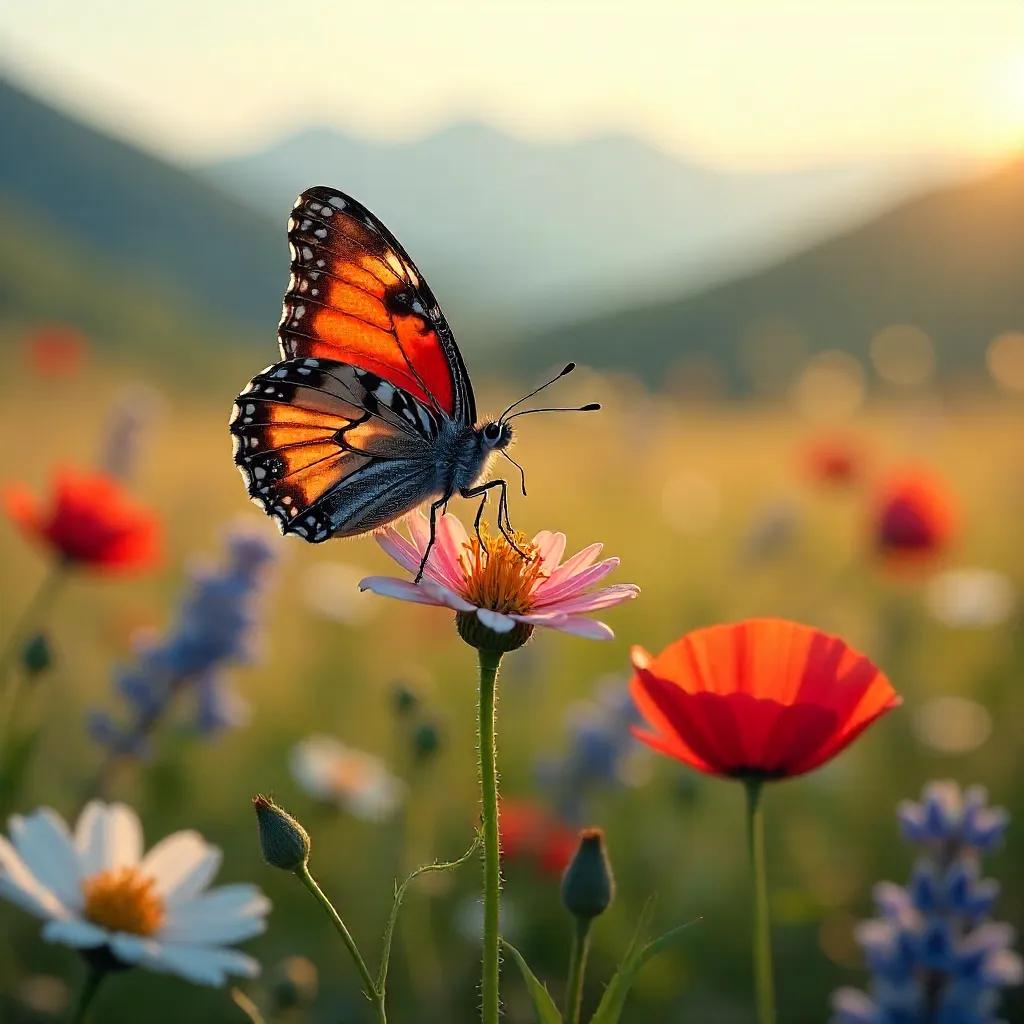 Butterfly on Turkish Wildflower Meadow