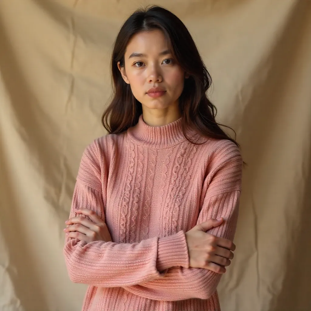 Pink Knit in a Warm Neutral Glow