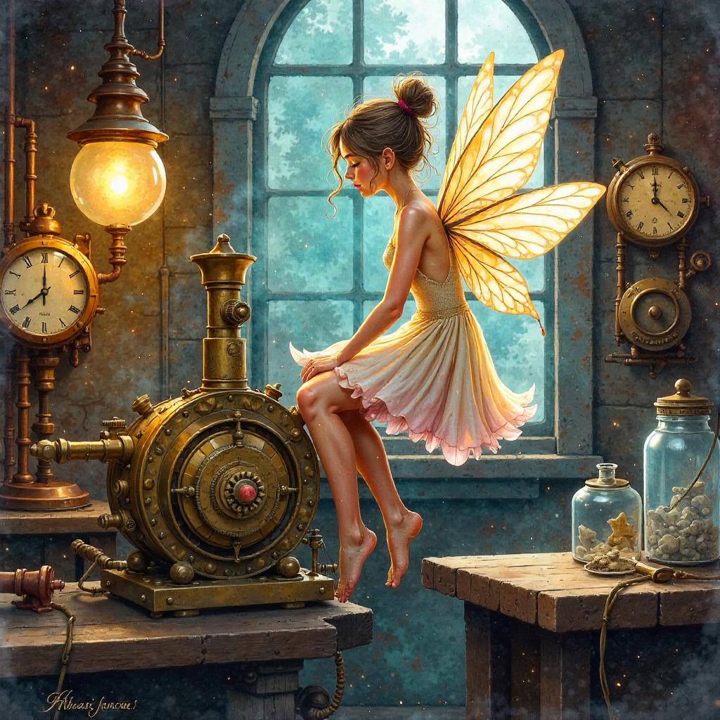 Fairy in a Steampunk Watercolor Workshop