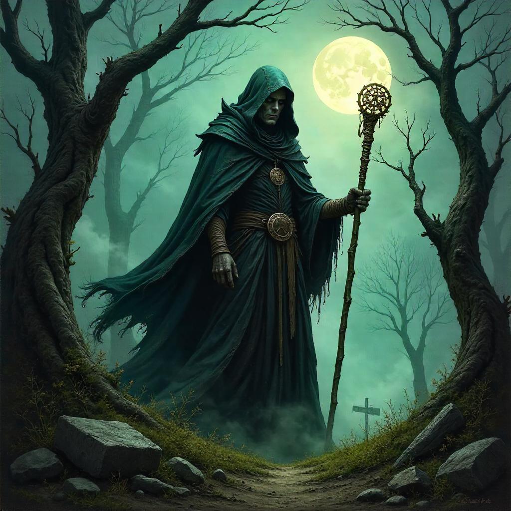 Dense Fog Necromancer in an Oil Painting