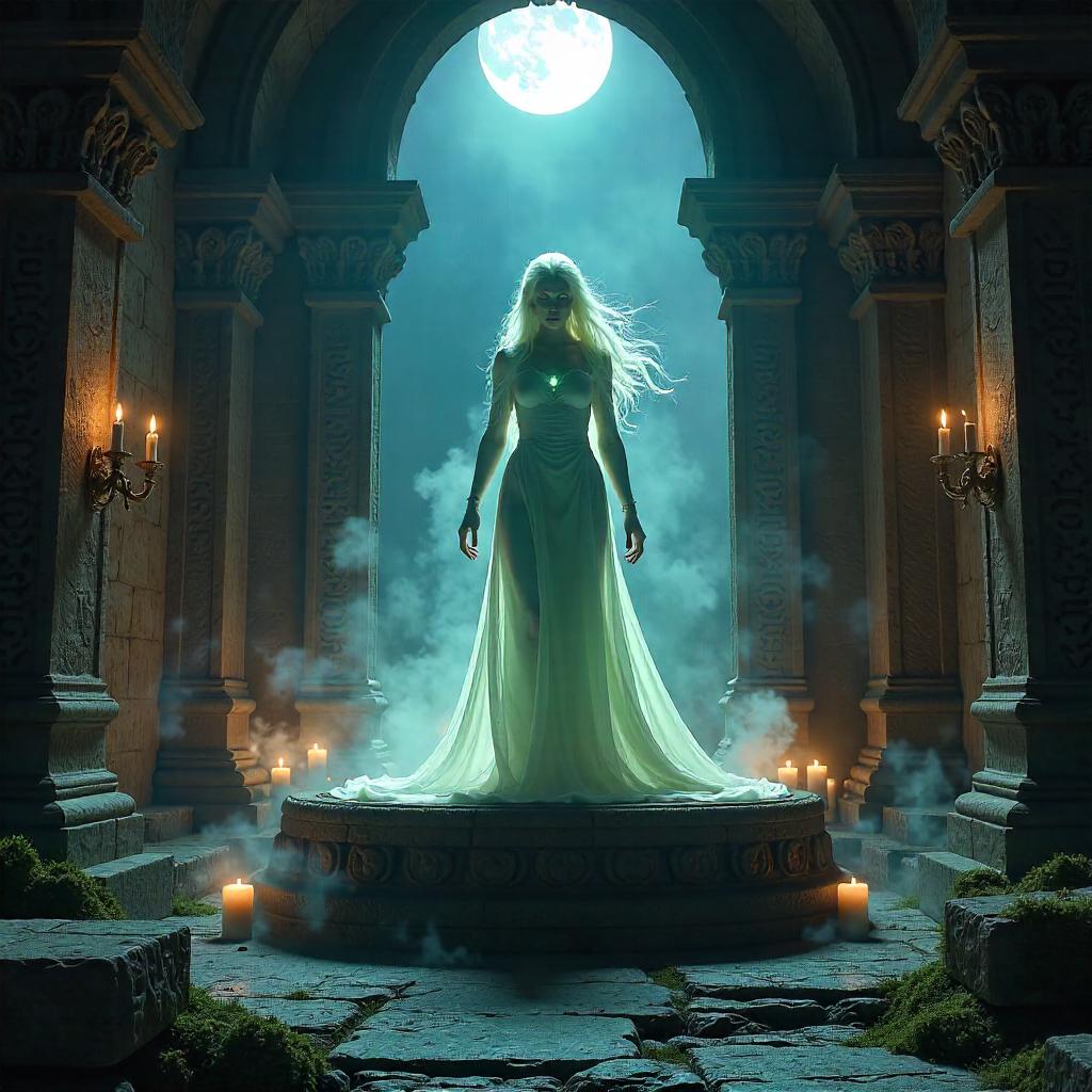 Banshee in a Sacred Shrine - 3D Render