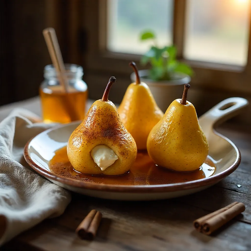 Rustic Baked Pears with Ricotta and Honey
