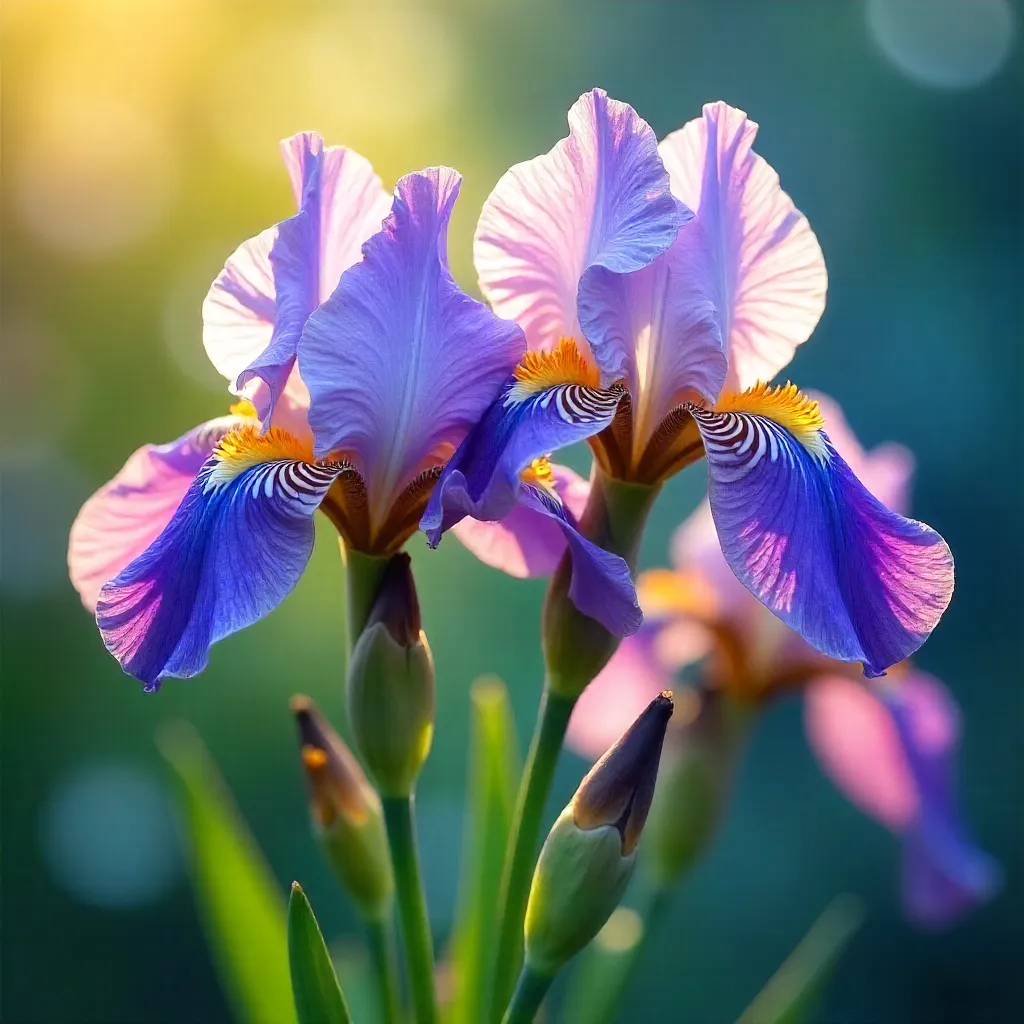 Iridescent Iris Bloom: Abstract Color Field